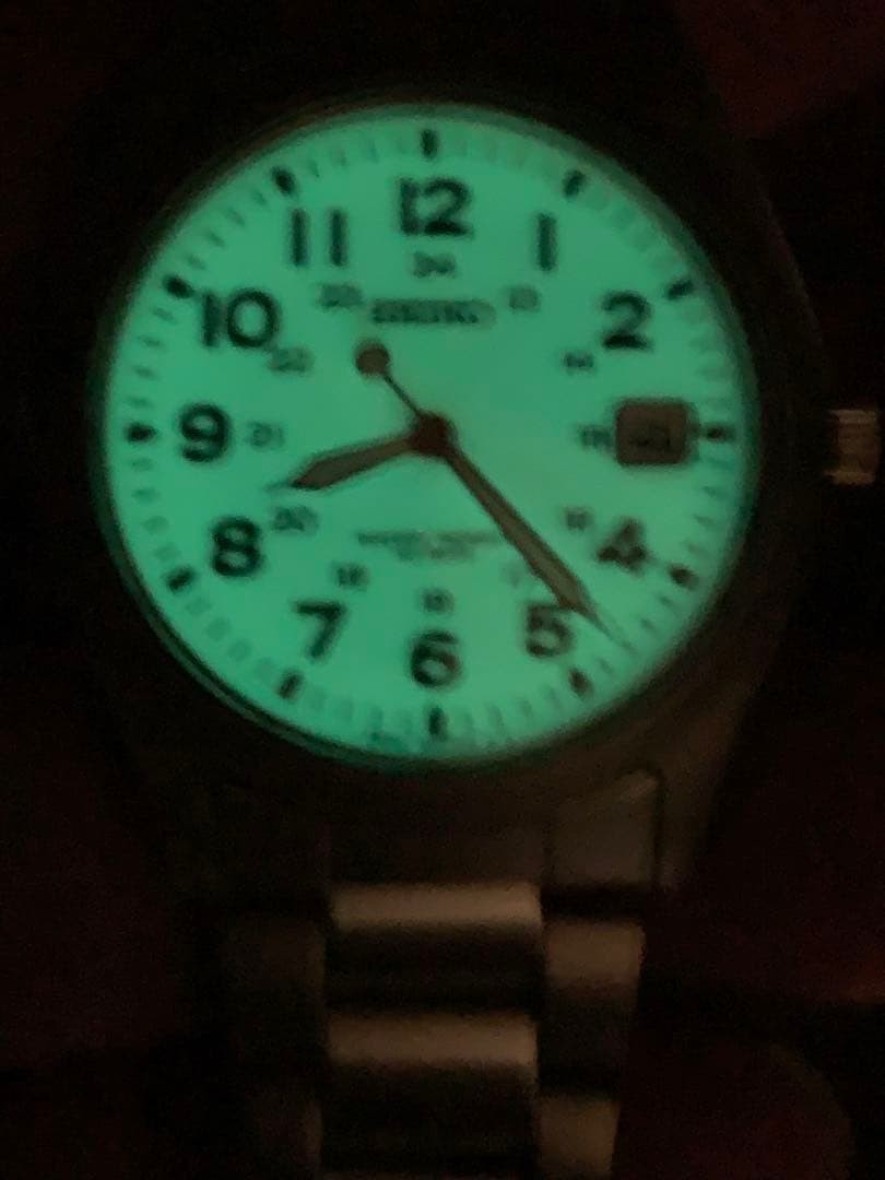 Seiko 7N42-8260 Analog Silver Military Quartz Watch Used Authentic