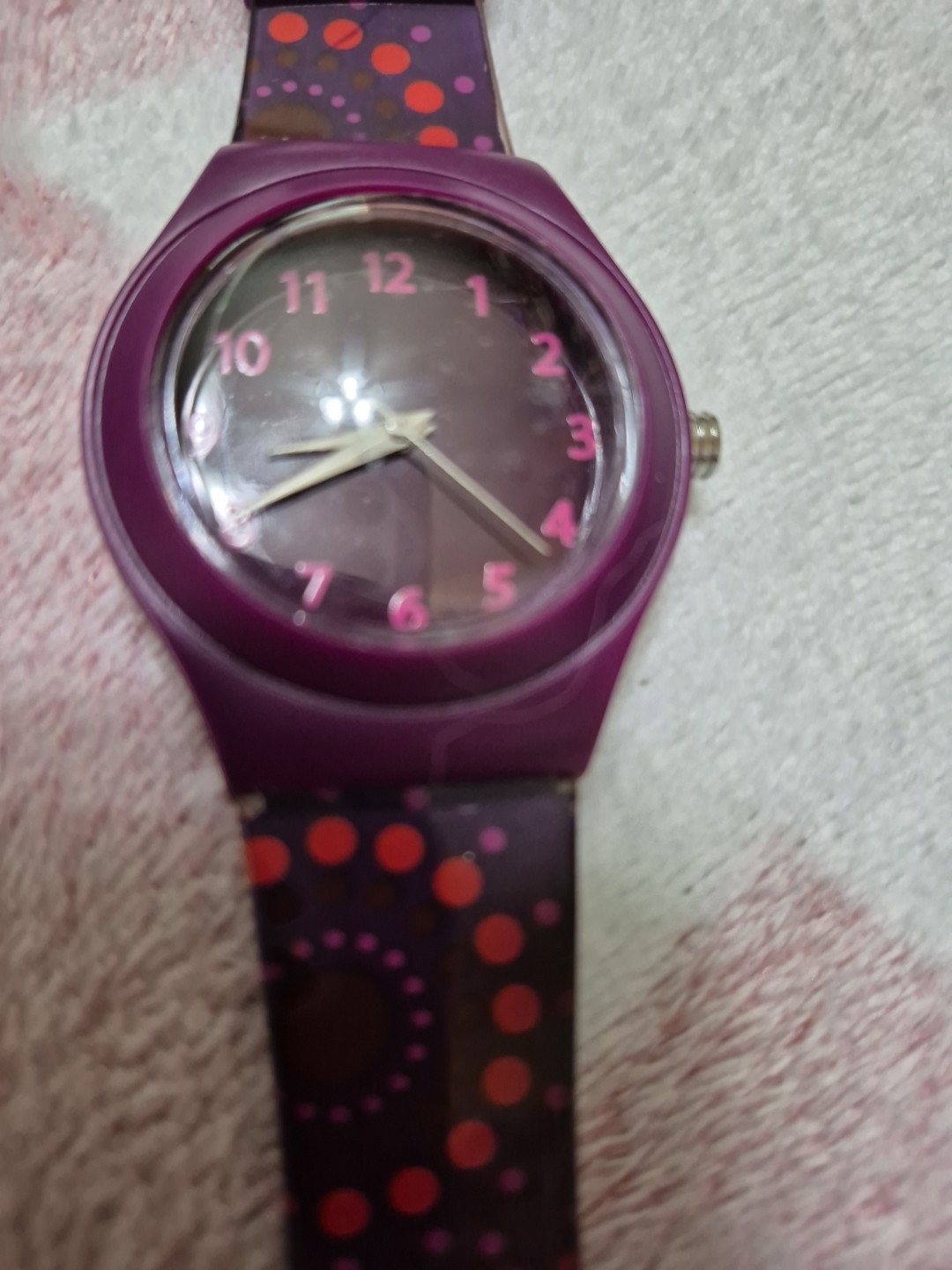 486. Working Ladies Purple Xhilaration Watch&8″Band It Still Has Plastic On Face