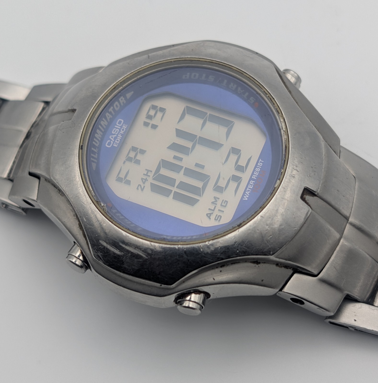 Casio Edifice EFD-100 Men’s 43mm Blue Dial Steel Alarm Chronograph Watch