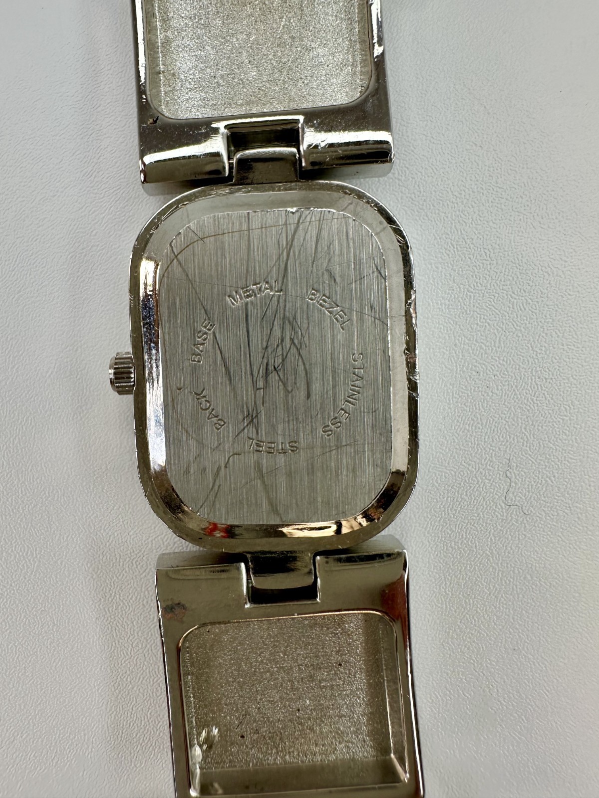 Sophie Watch Silver Tone Black White Enamel Vintage