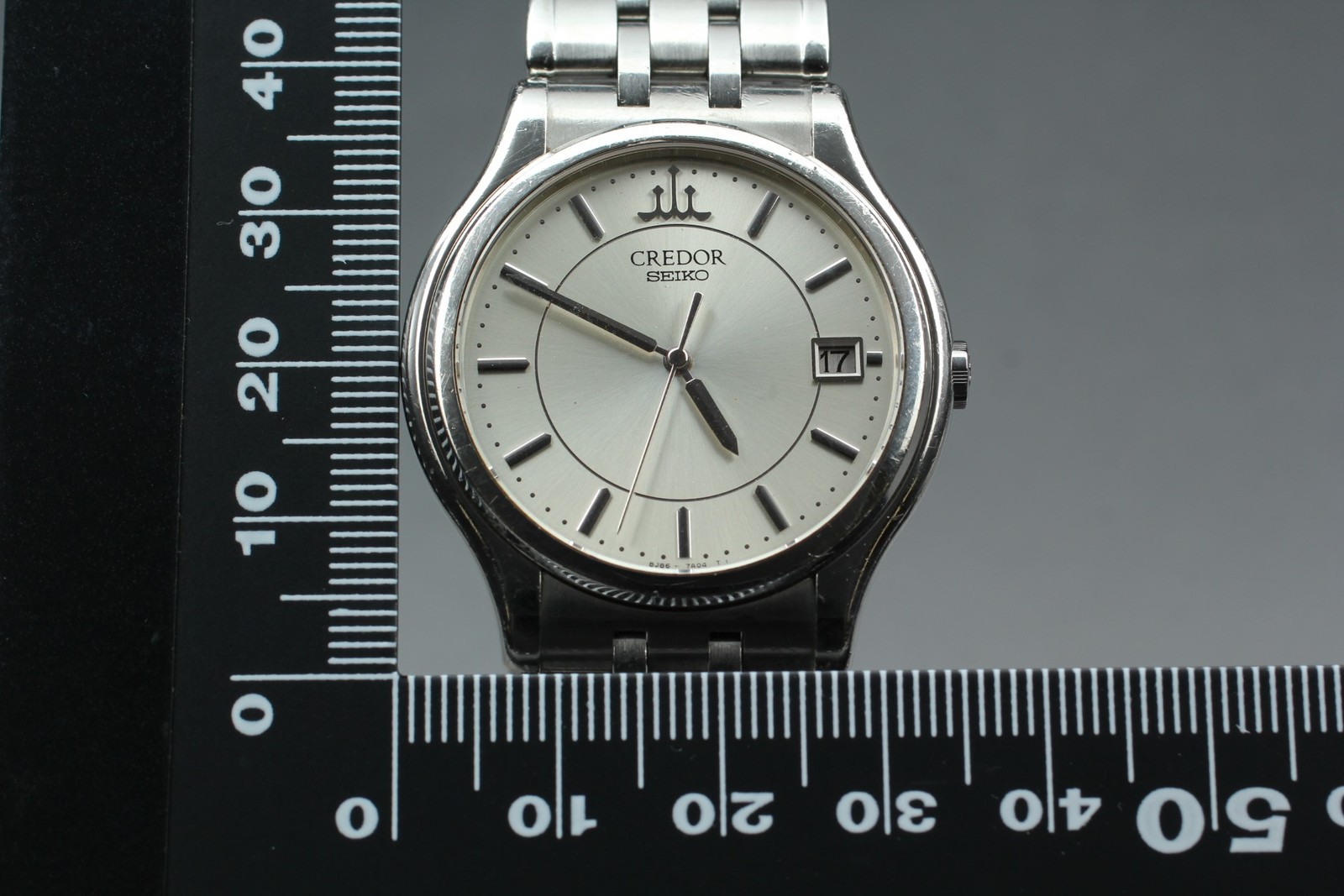 2002 *Exc+5 w/ Box* SEIKO Credor 8J86-7A00 Silver 35mm Quartz Men’s Watch JAPAN