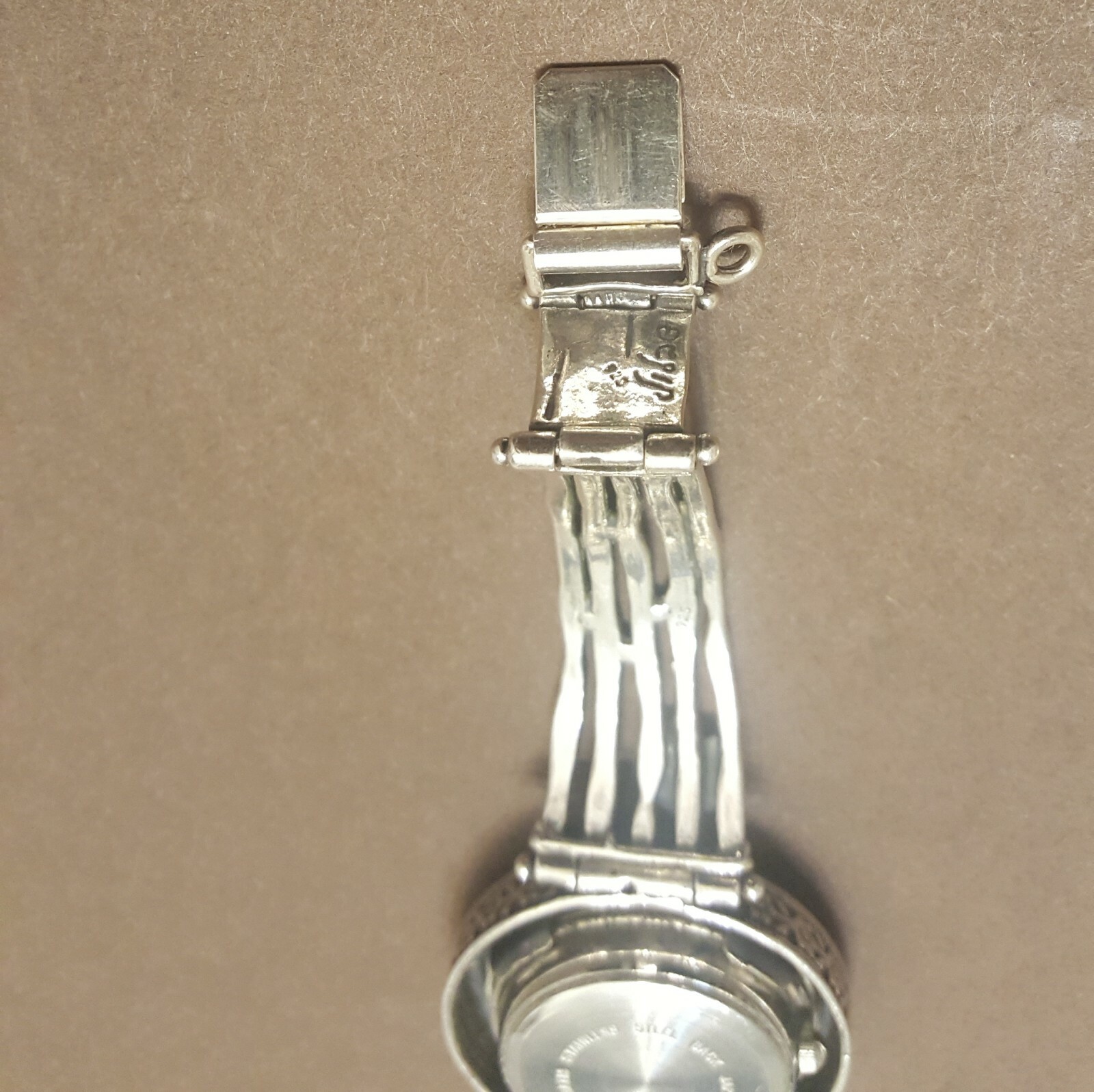 Silpada Sterling silver Round Hammered Pearl Flower Ladies Quartz Watch T1315