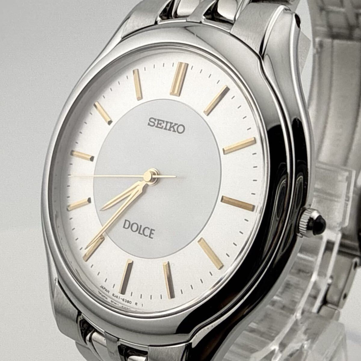 SEIKO 8J41 6030 Seiko DOLCE men’s boys wristwatch quartz working condition small