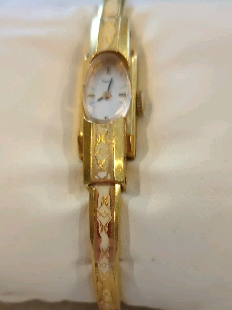 Unique! RARE Kurz 10k Gold Plated Ladies Vintage Dress Watch. Working! Look!!