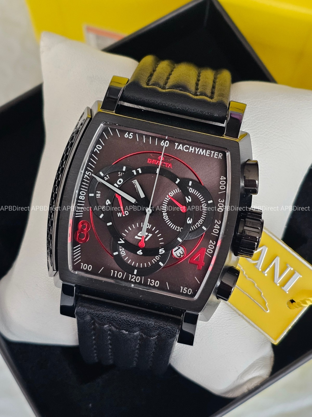 Invicta – S1 Rally – Swiss Z60 Chronograph Black / RED – Leather Mens Watch