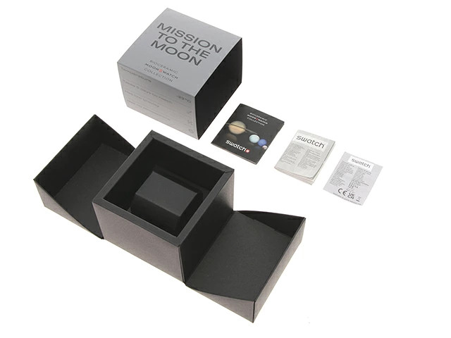 Swatch MoonSwatch MISSION TO THE MOON SO33M100 Nylon 42mm Black Dial #DW1649