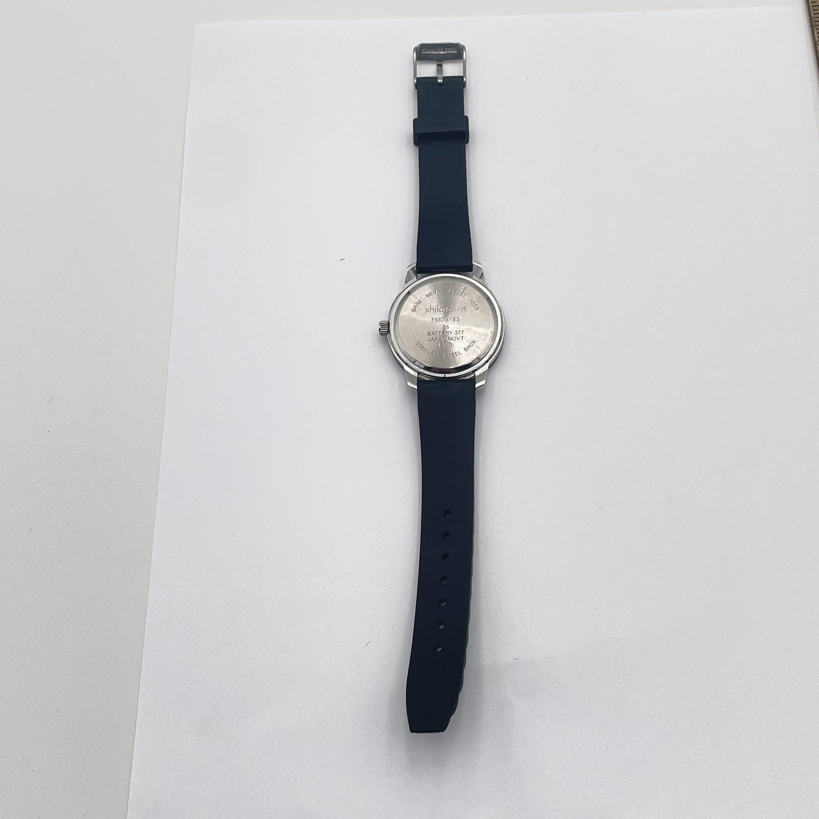 Xhilaration Watch Black Silicone Band Stainless Steel Back Japan Movement Unisex