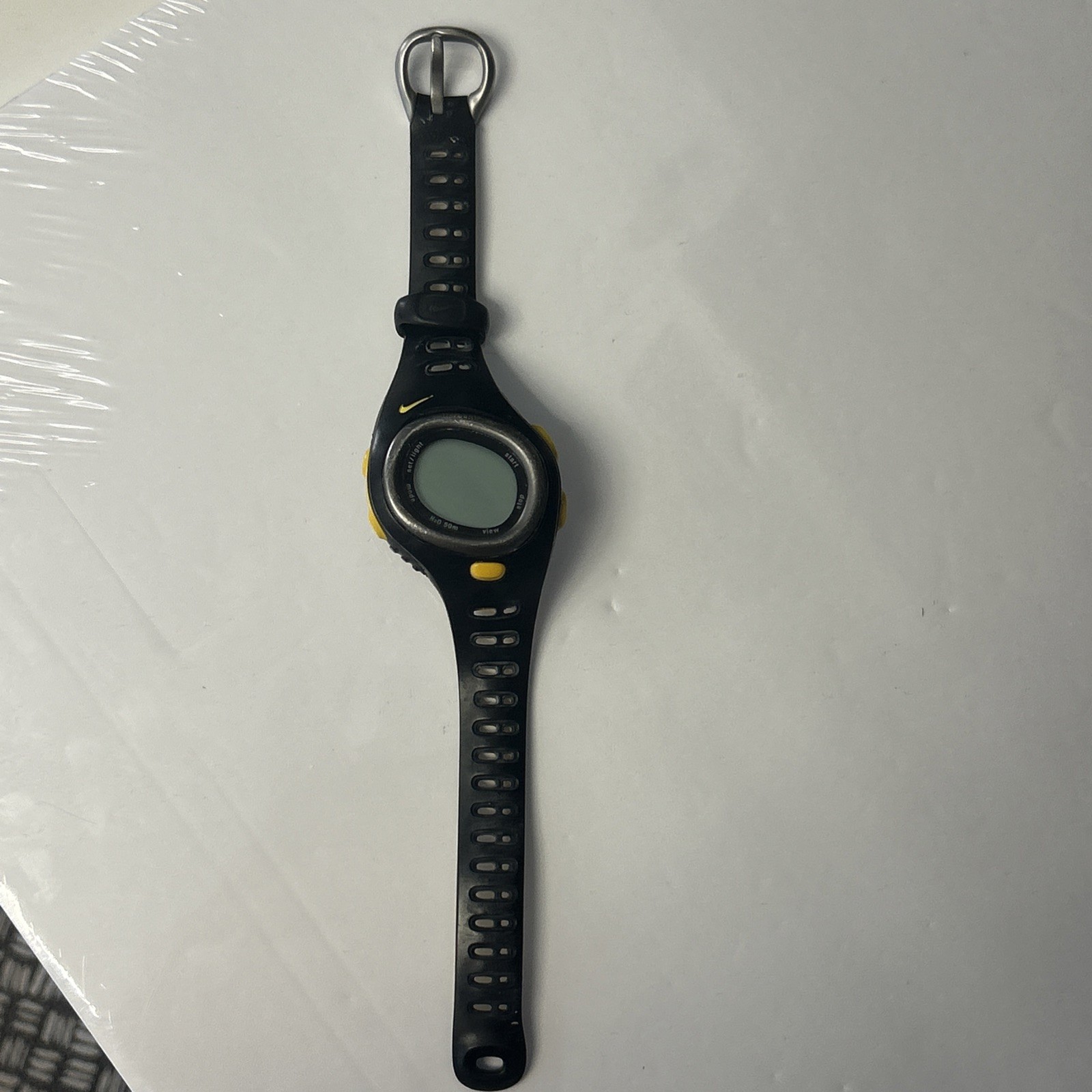 Nike Triax C6 Digital Watch Black Yellow 42mm Timer Digital Needs Battery Untest