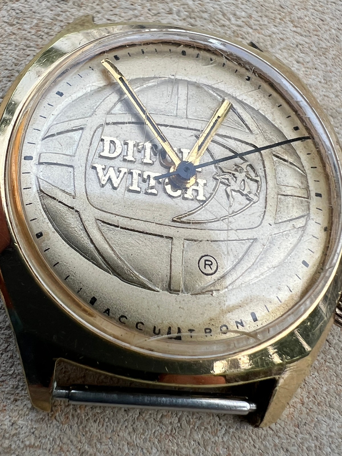 Vintage Accutron Bulova watch N6 1976 cal 218 tuning fork Ditch Witch As Is