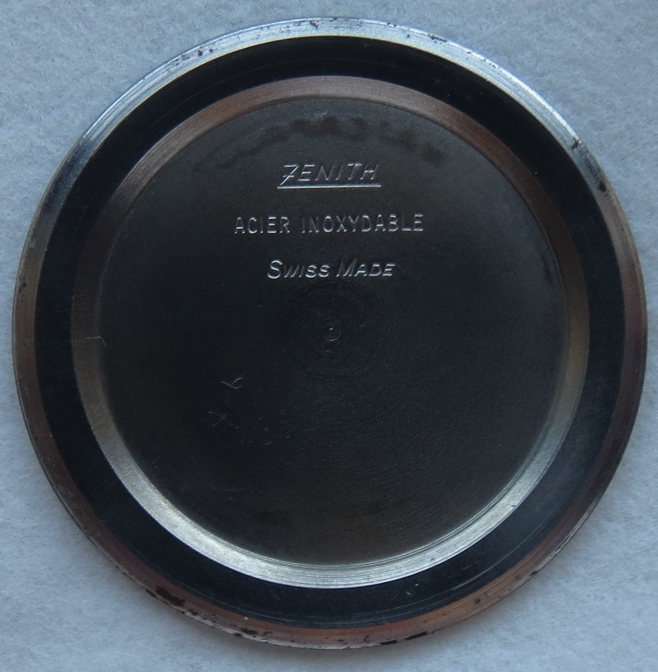Zenith mens wristwatch steel case screw back load manual 34,5 mm. in diameter