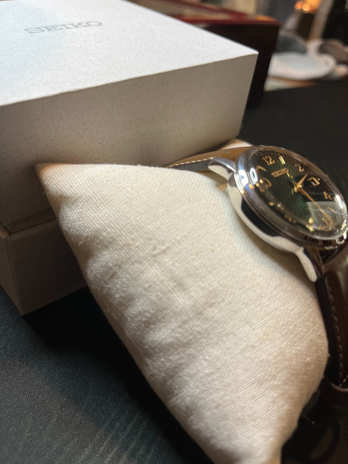 Seiko Presage Green Men’s Watch – SRPE45J. With extra bracelet (SS Oyster).