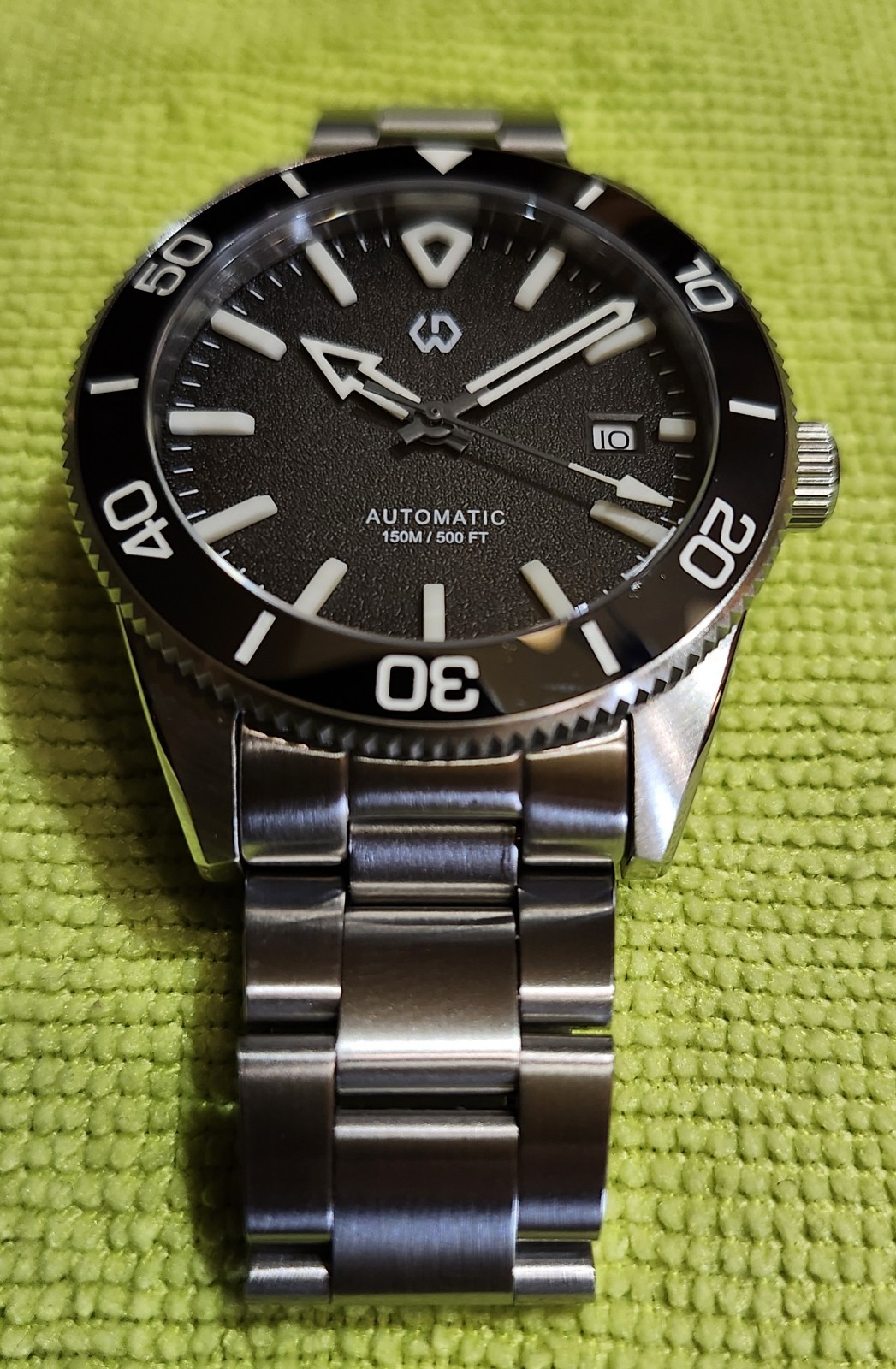 Wishdoit Aqua Storm Men’s Black Dial Sapphire Crystal Automatic Watch