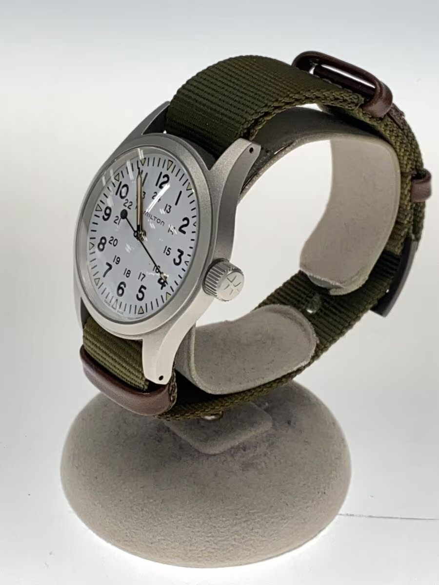 [B1S] Hamilton Khaki Field Mechanical 38mm White Dial Canvas Watch [h3x]