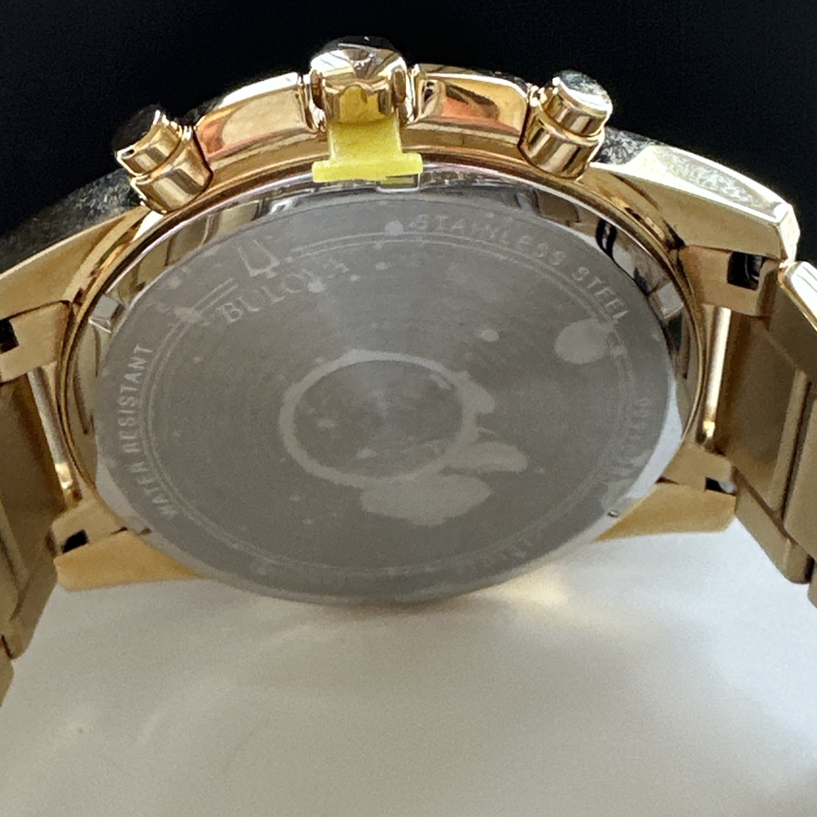 Bulova Diamond Men’s Gold Plated Stainless Steel Chronograph Quartz Watch 97D121