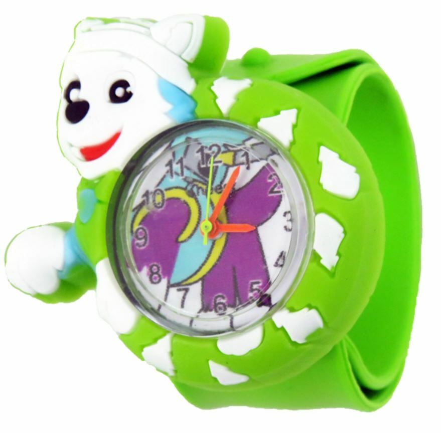 Paw Patrol Everest Green Kids Analogue Wrist Watch Kids Slap On Snap Watch