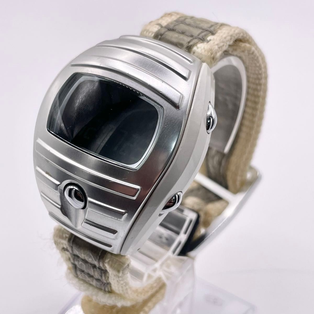 SEIKO Alba Spoon LED Quartz Watch Silver White Y2K Digital Japan