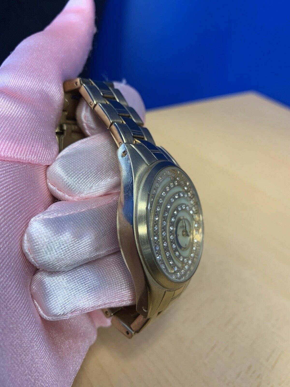 Fossil ES2044 Mother of Pearl Gold Watch WOMENS RARE 🩷