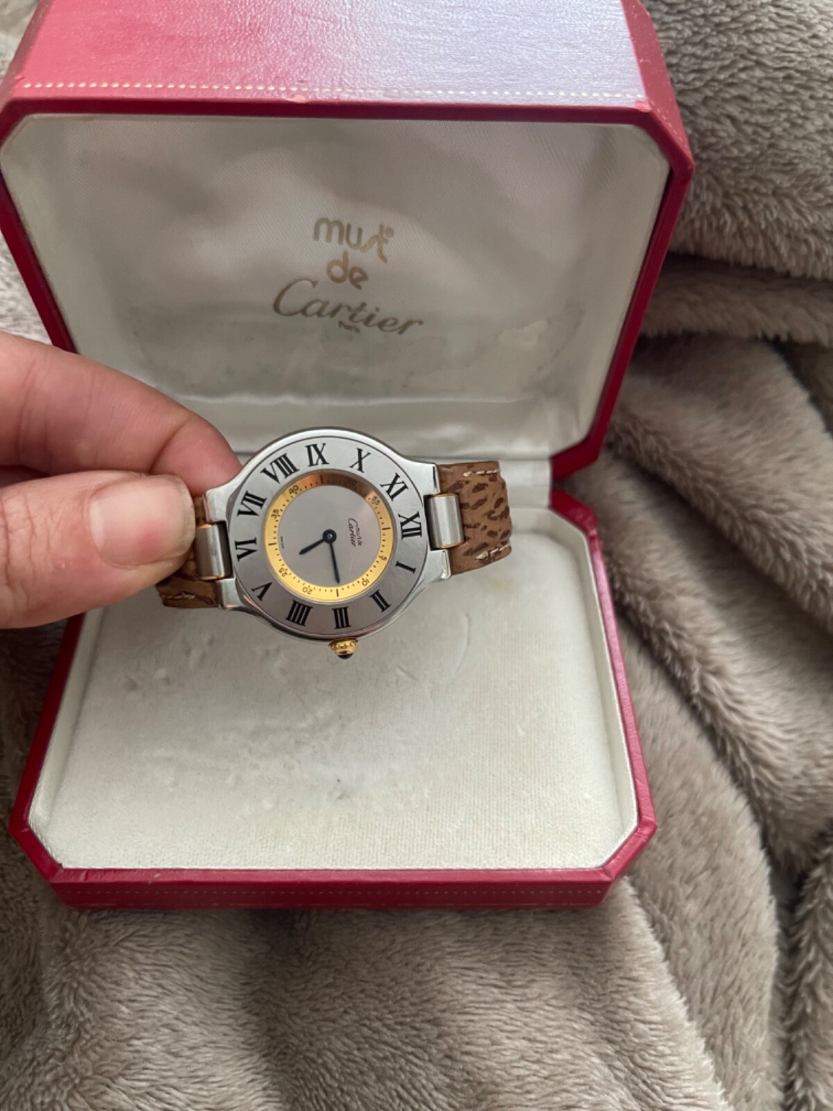 Must de Cartier «21» Watch with Original Strap, Deployment Clasp and Box