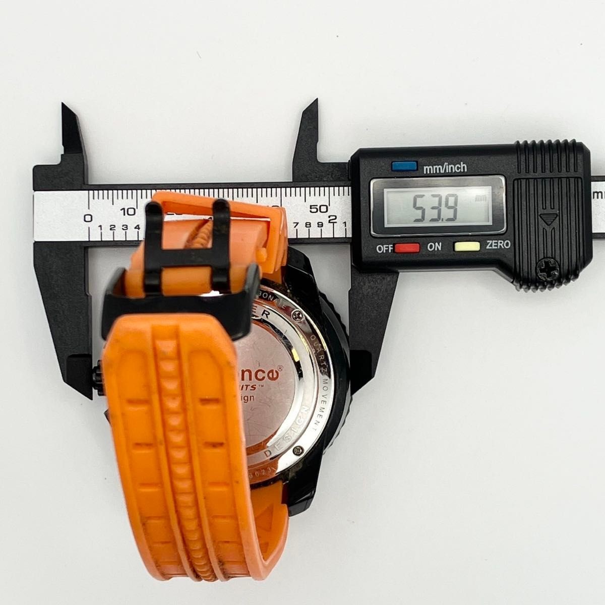 Tendence Gulliver Round Chronograph Mens Watch Black PVD Orange Rubber Band