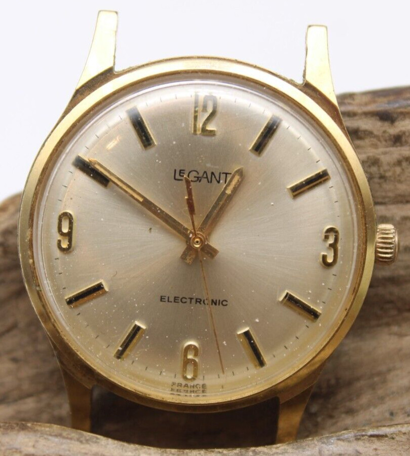 LeGANT FRENCH ELECTRONIC WATCH CAL. 11R14 10j 33.2mm 17.6mm LUG FOR REPAIR (QS)