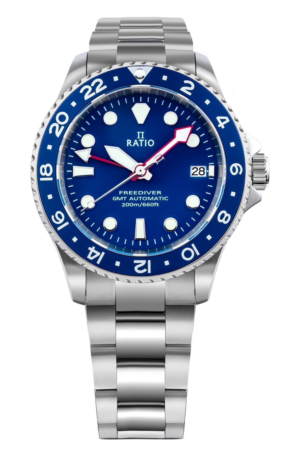 Ratio FreeDiver GMT Blue Dial Automatic Diver’s 200M RTF053 Men’s Watch