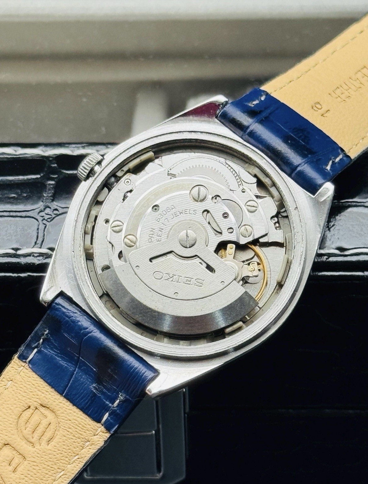 Vintage Seiko 5 Men’s Automatic / 6308-8000 / Blue Genuine Leather Band