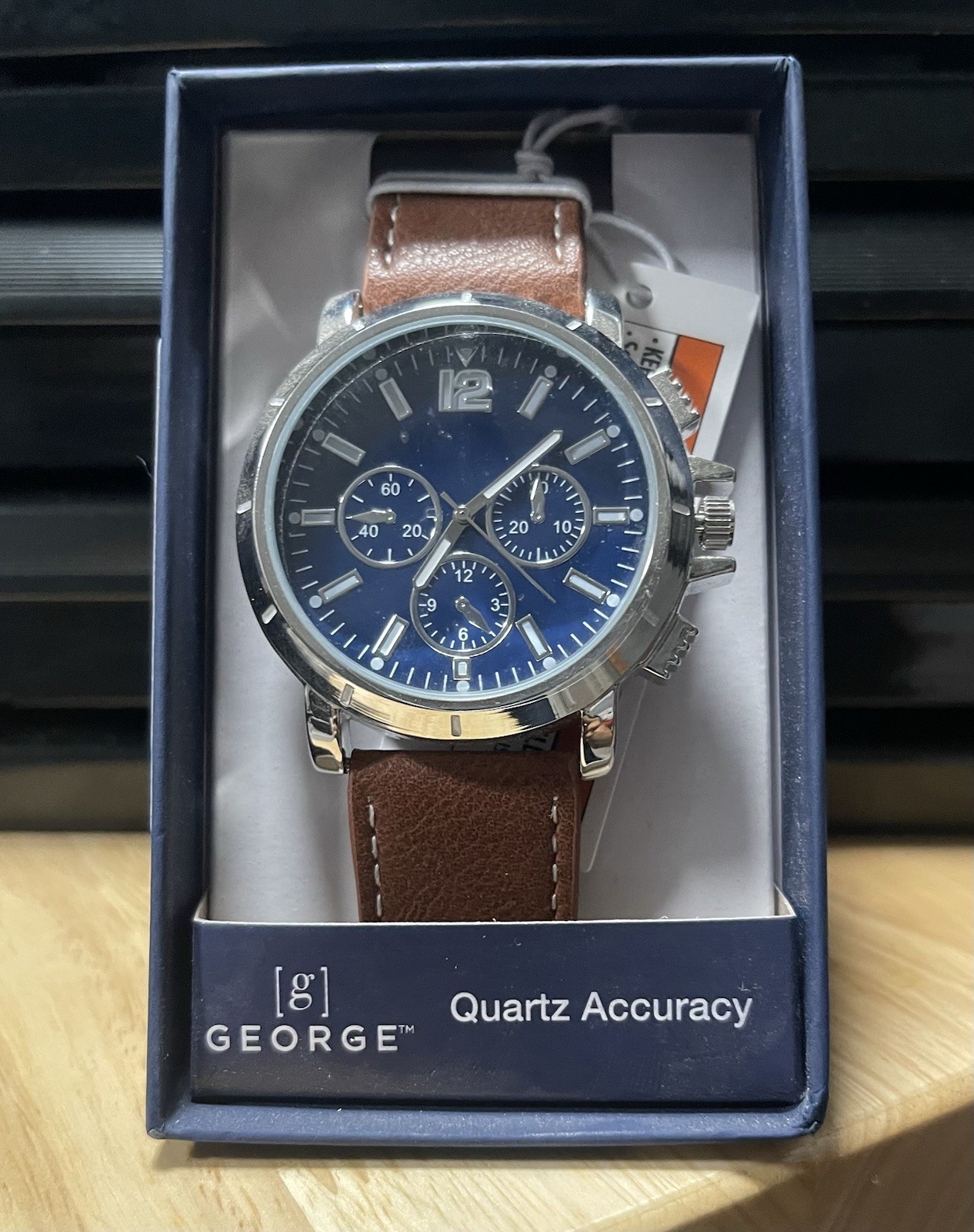 George Adult Male Analog Watch with Silver Dial in Brown Strap and (42032Wmm)