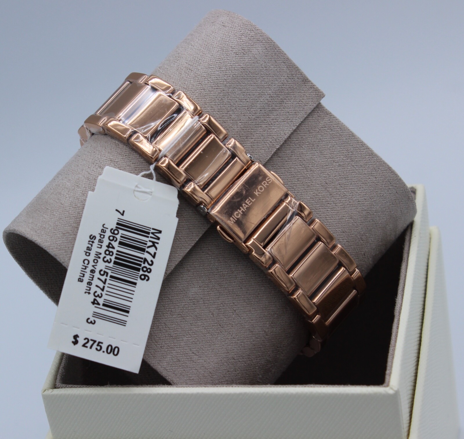 NEW AUTHENTIC MICHAEL KORS PARKER ROSE GOLD CRYSTALS GLYTZ WOMEN’S MK7286 WATCH