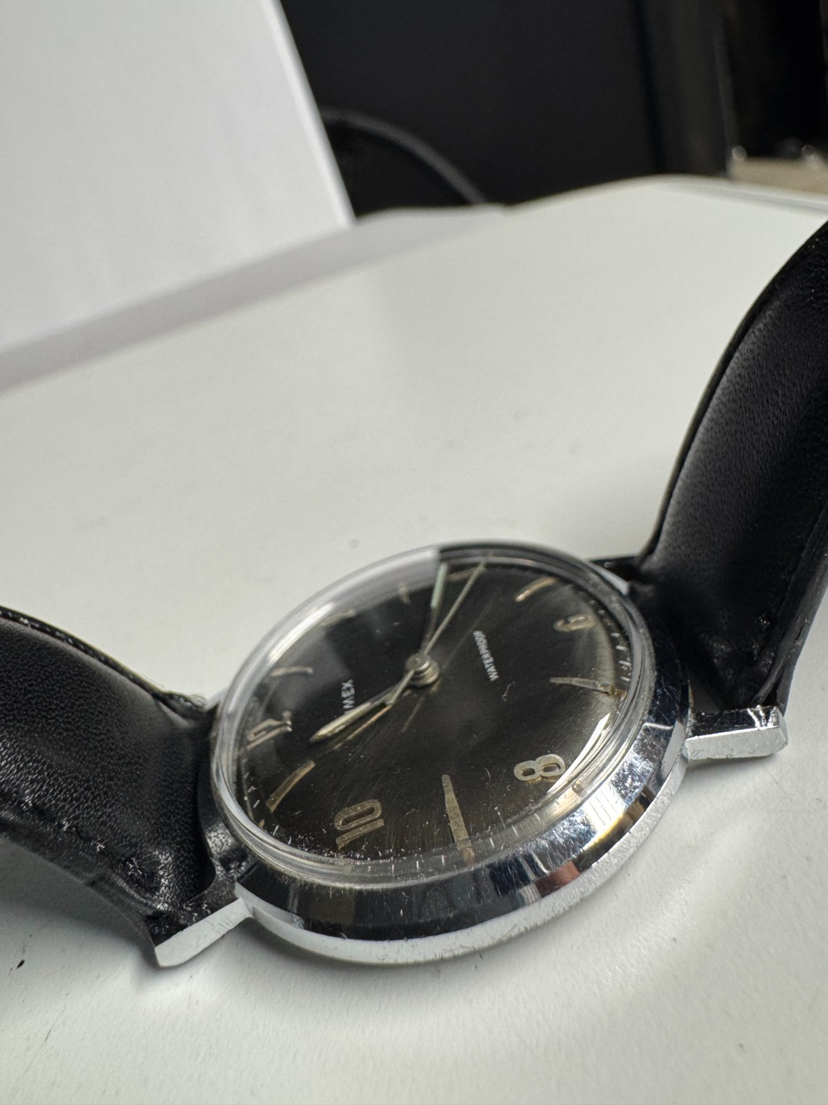 Timex Vintage 1960s Marlin Wind Up 34MM Midnight Sunburst New Crystal Runs Good