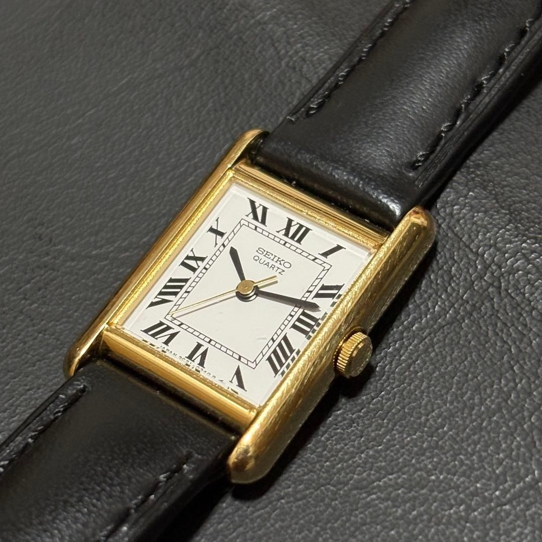SEIKO 2C21-5110 Square Roman Quartz Watch Used