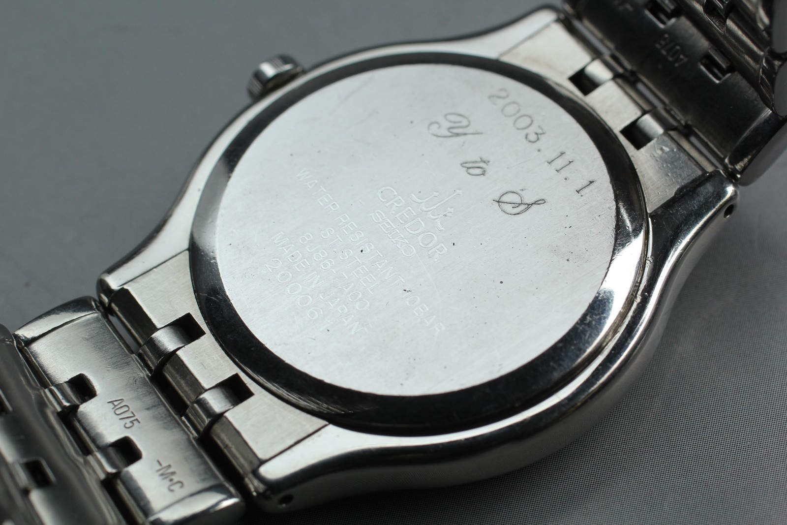 2002 *Exc+5 w/ Box* SEIKO Credor 8J86-7A00 Silver 35mm Quartz Men’s Watch JAPAN