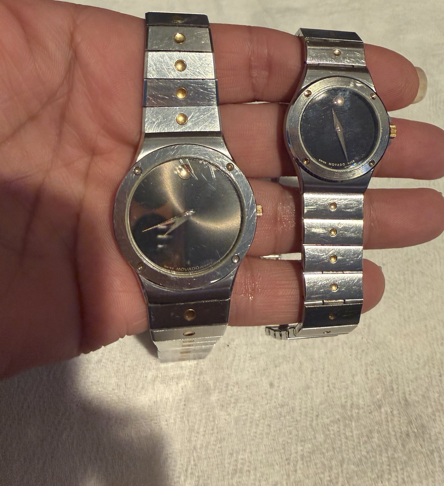 Pair Of Vintage Movado Museum Sport His And Hers Watches