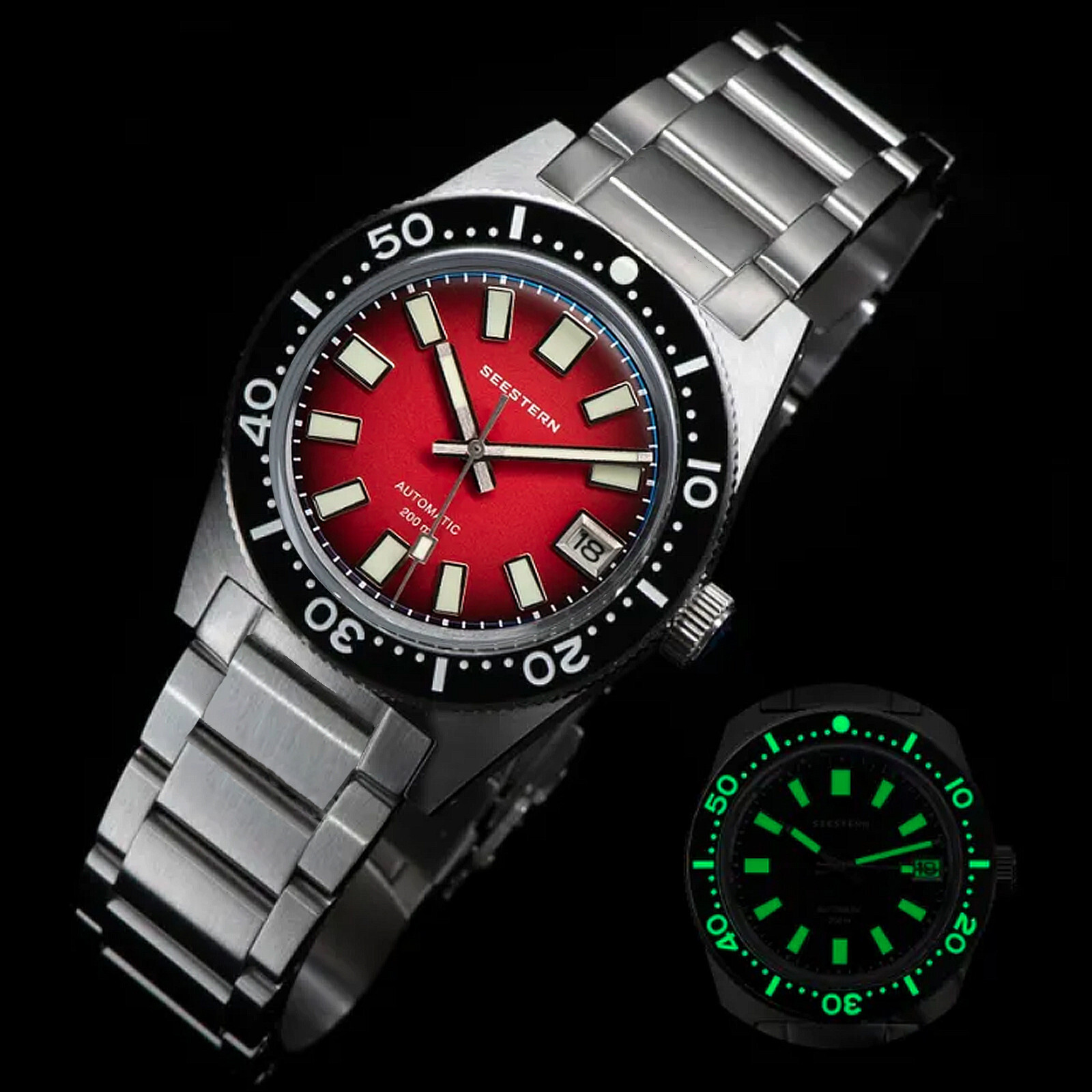 Seestern 62MAS 20ATM Genuine Ceramic NEW LUME Bezel 200m DIVER’S Watch 62MASRLS
