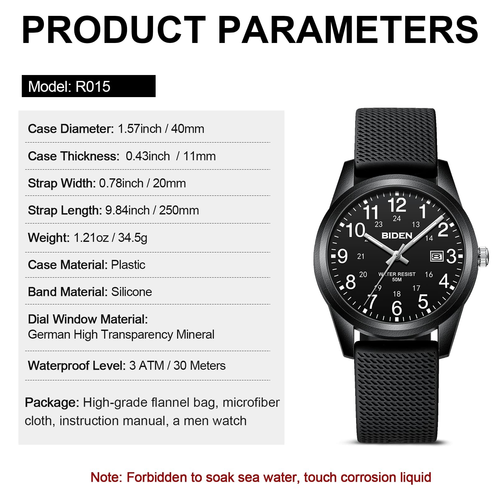 LN LENQIN Mens Watches Analog Quartz Sports Unisex Watch 30M Waterproof Nurse…