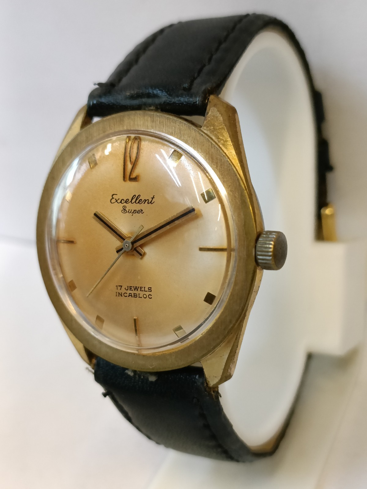 EXCELLENT SUPER 17J WINDING PATINA DIAL SWISS MEN’S WORKING CONDITION