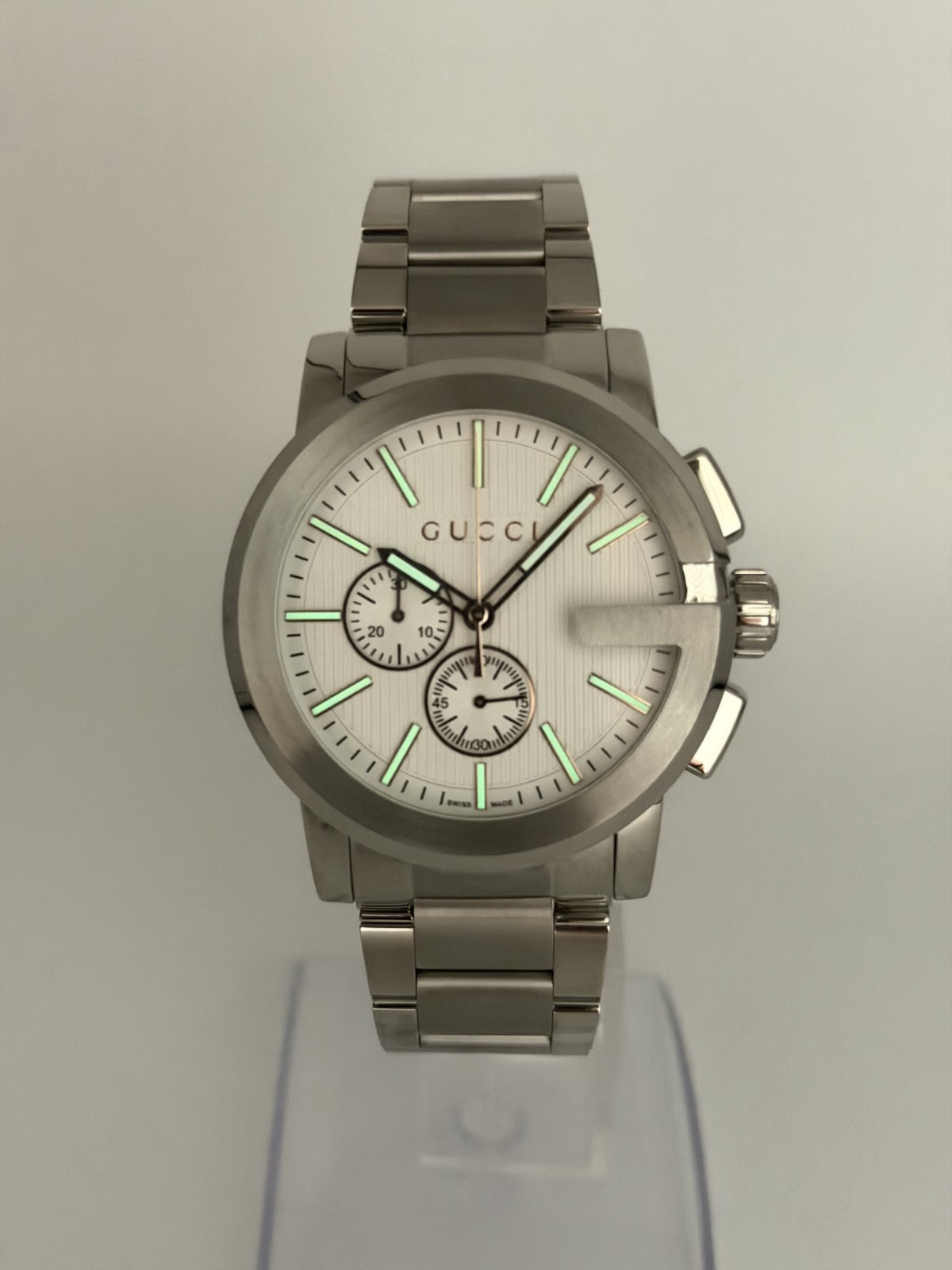 GUCCI G-Chrono YA101201 Silver Dial Men Watch 44mm