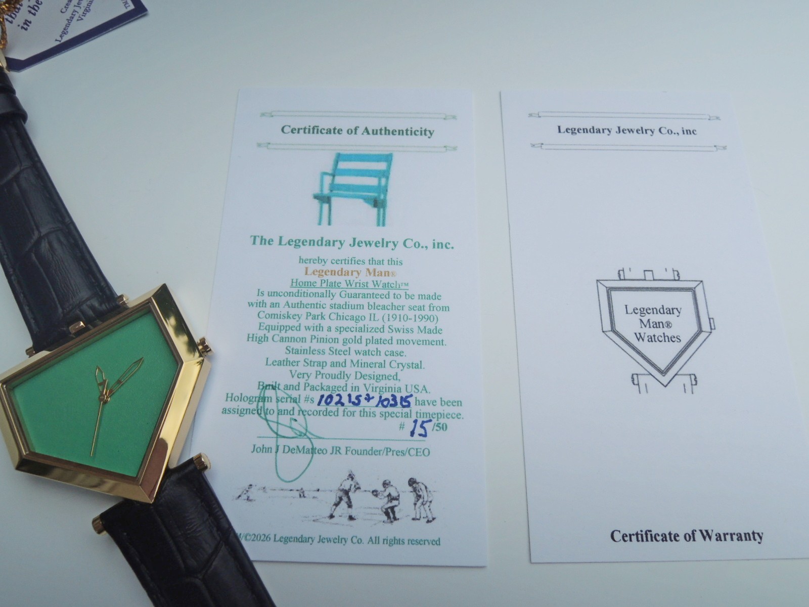 White Sox Baseball Watch Comiskey Park seat Home Plate Model Swiss Mov’t LE 50