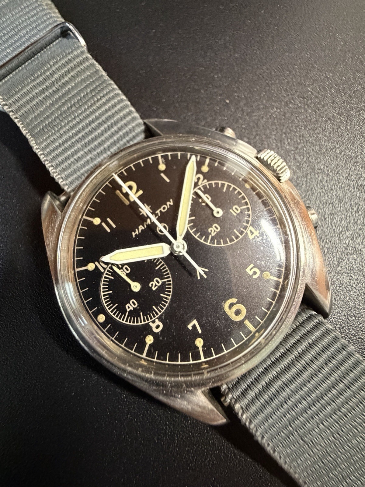 Hamilton Royal Navy Valjoux 7733 Broad Arrow Military Chronograph 0552/924-3306