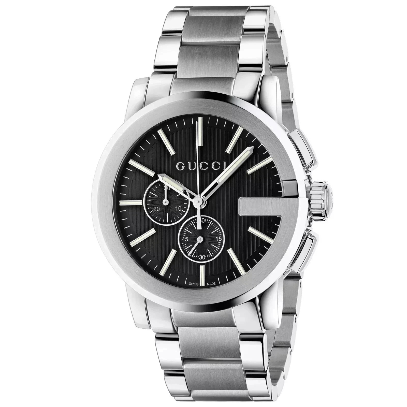 GUCCI G-Chrono YA101204 Stainless Steel Black Dial Men’s Watch 44 mm