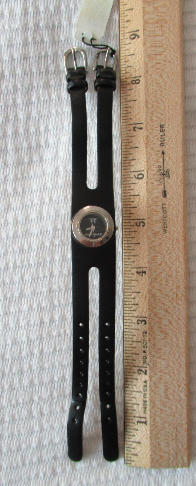 Rampage Women’s Watch Black Dial Double Leather Strap RW1450BK NWT