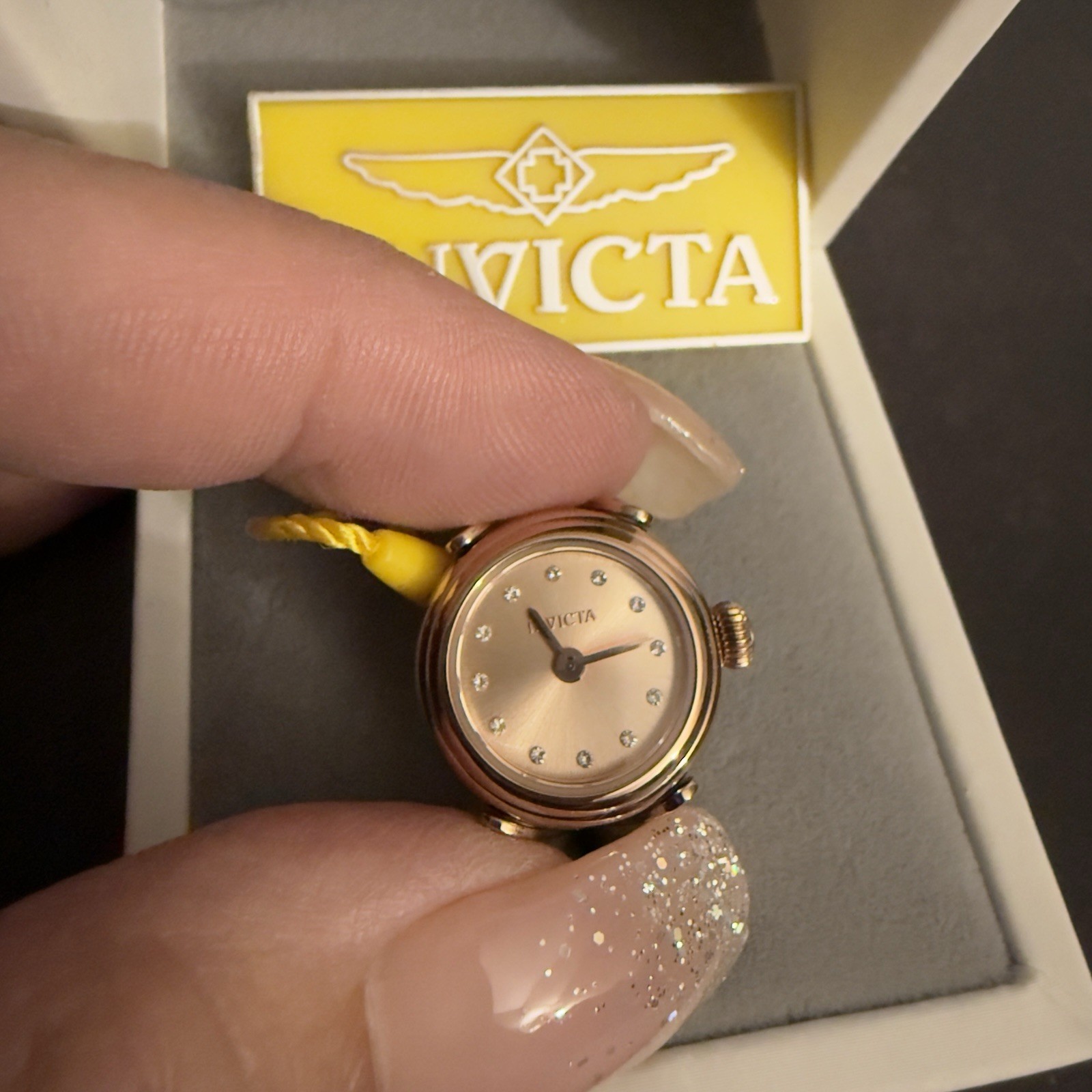 Invicta Mini Angel Women’s Ring Watch – 17.5mm Rose (48575) $199 MSRP-NEW IN BOX