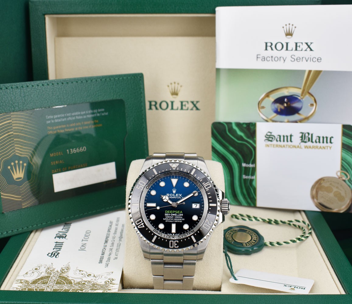 ROLEX SS DEEPSEA Sea-Dweller James Cameron Dial BOX CARD TAGS 136660 SANT BLANC
