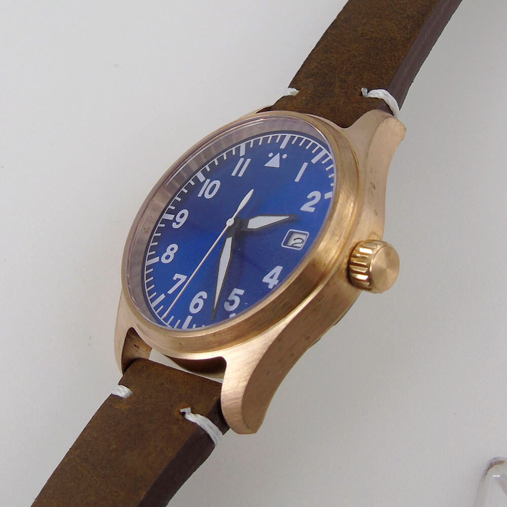 brushe 39mm Tandorio blue dial NH35 automatic mens watch CUSN8 solid Bronze case