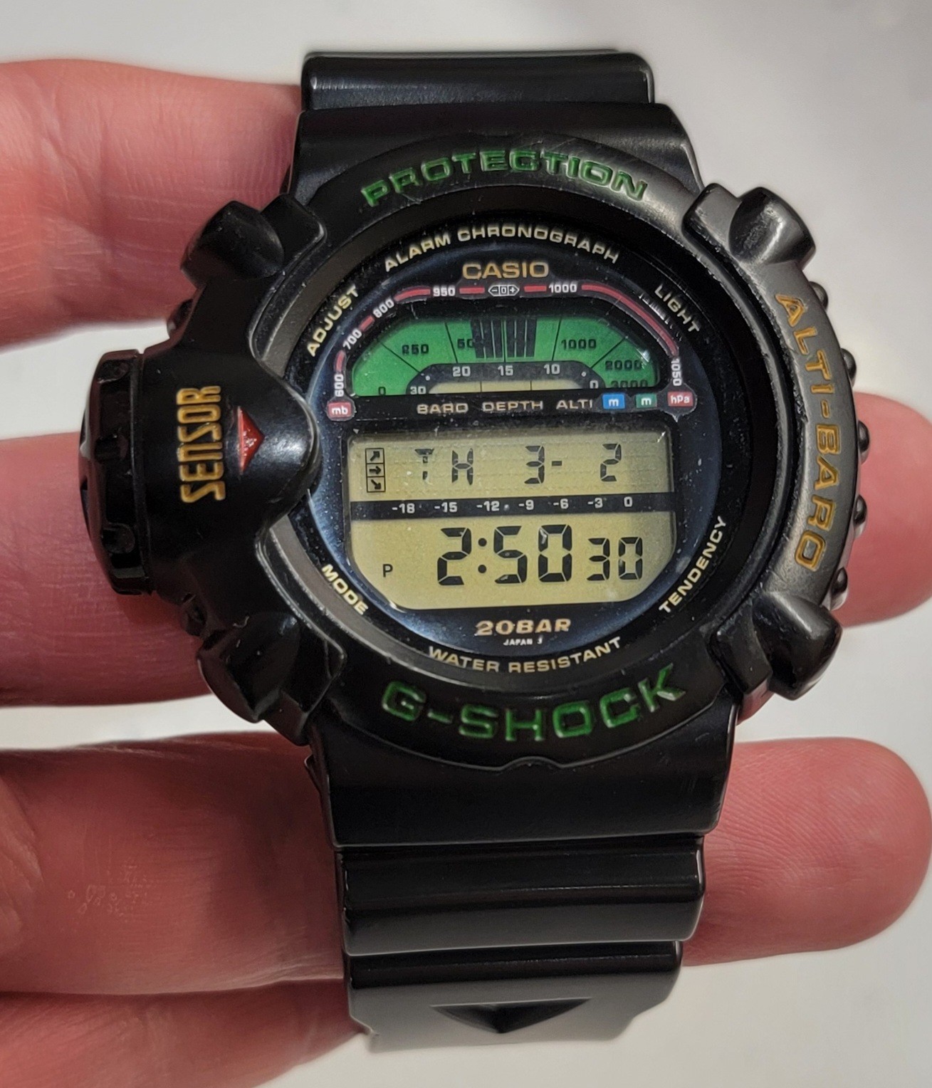 CASIO VINTAGE G-SHOCK DW-6500GJ-1A SKYFORCE 1994 Japan T Altimeter Barometer