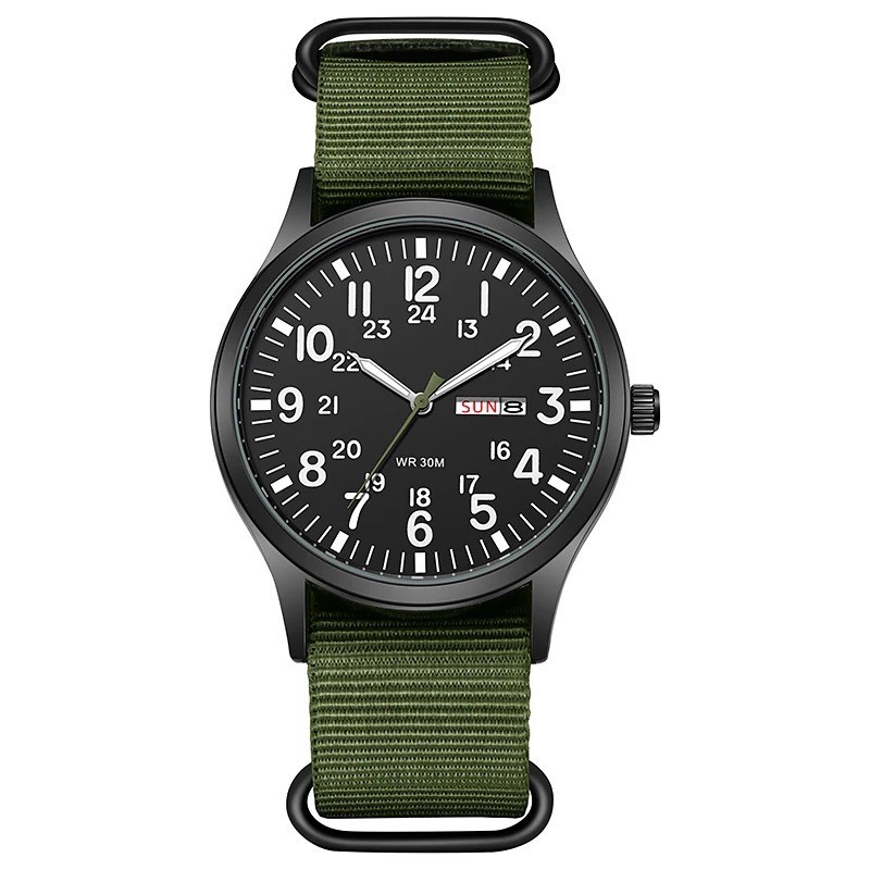 2024 TPW Field Watch Fabric Strap Easy Reading 24H Display Quartz Movement
