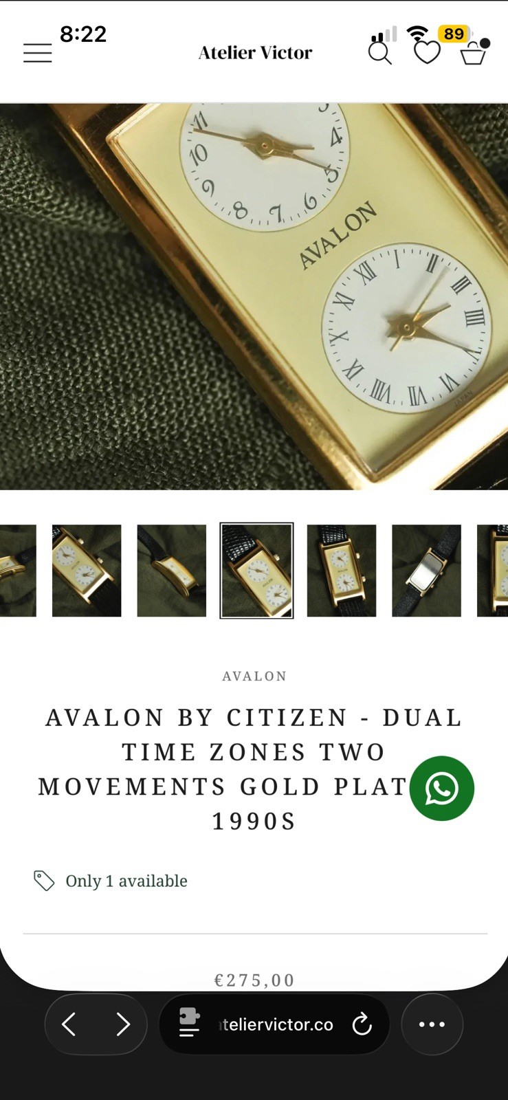 STUNNING Avalon Dual Time Zone By Citizen Men’s Tank Watch – READ Description