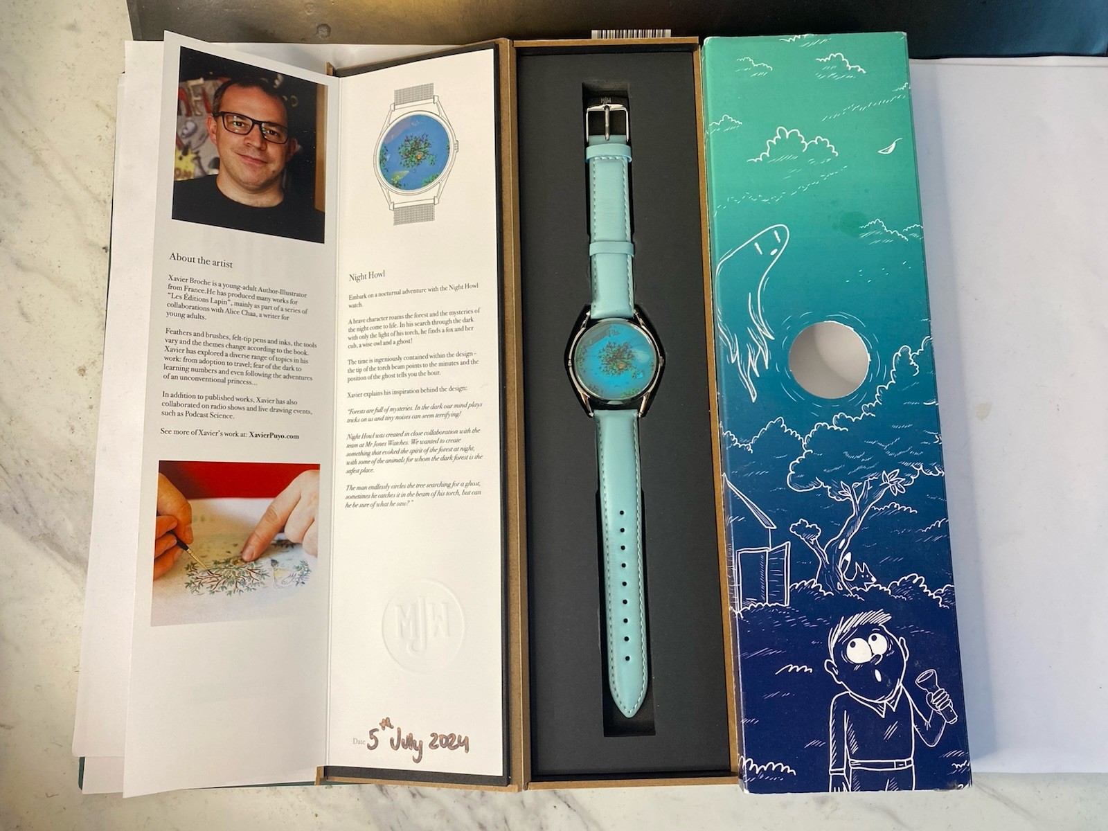 Mr Jones Watches ‚Night howl‘ Limited Edition Rare Unique Watch papers & box MJW