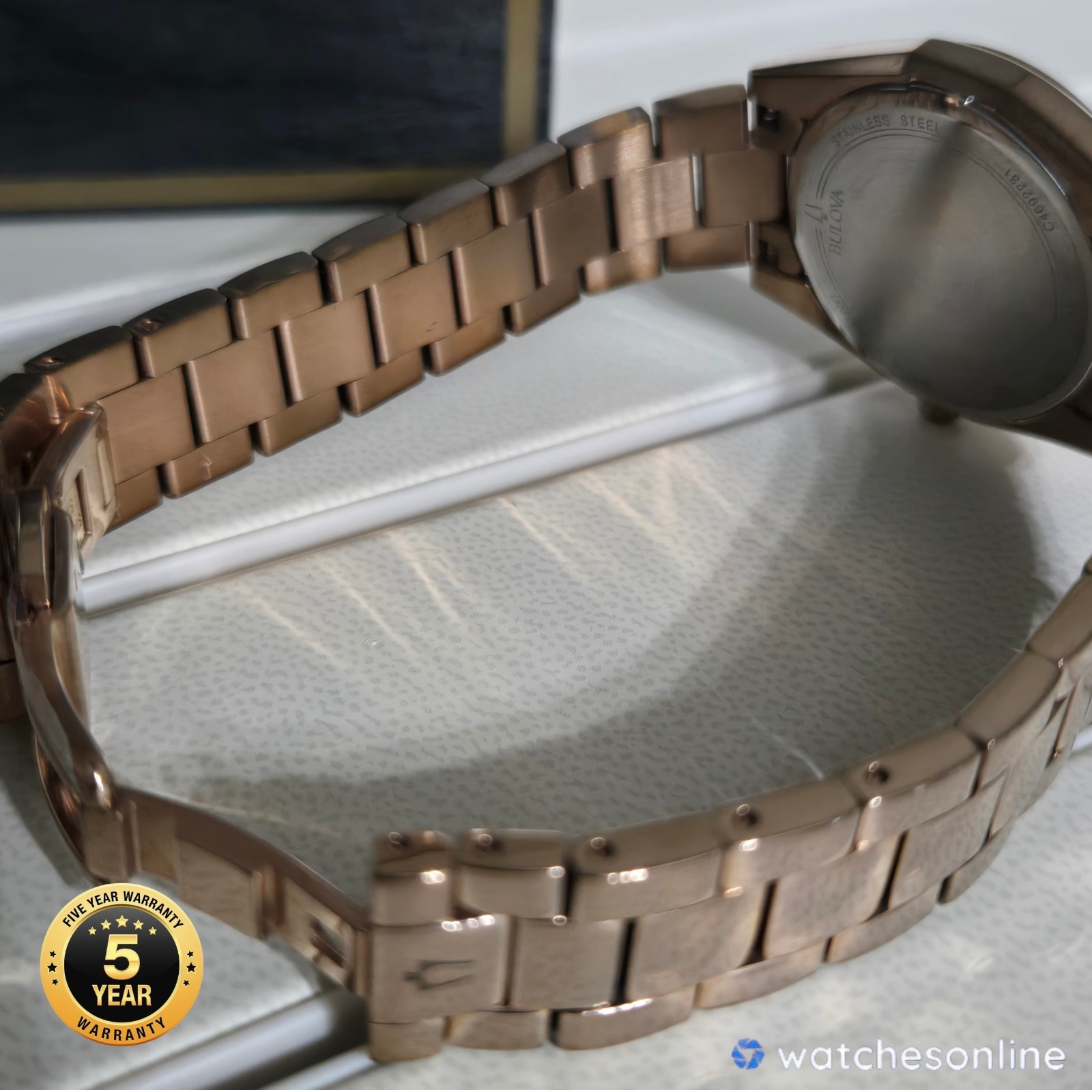 Bulova Surveyor 97P156 Women’s Rose Gold Diamond Dial Watch Store Display