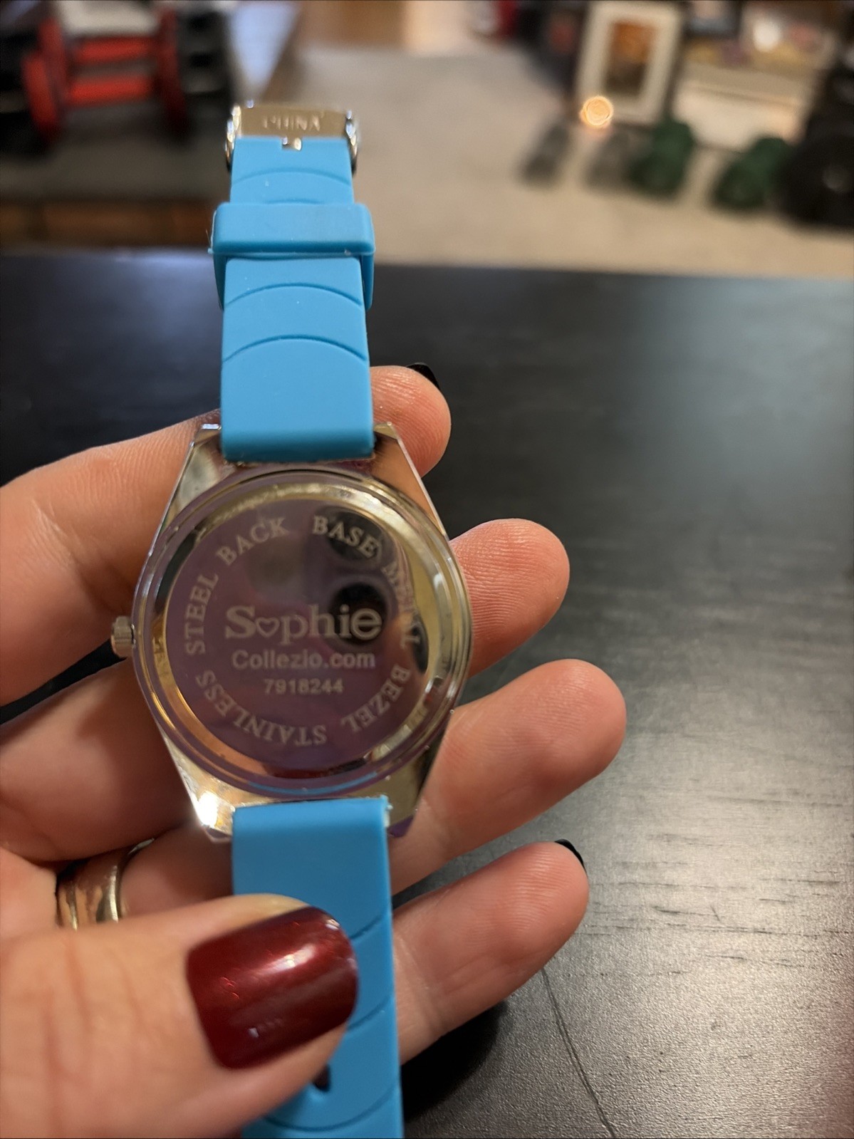 Boho Sophie Quartz Ladies Watch Gold Tone Prism Flower Round Face Turquoise Band