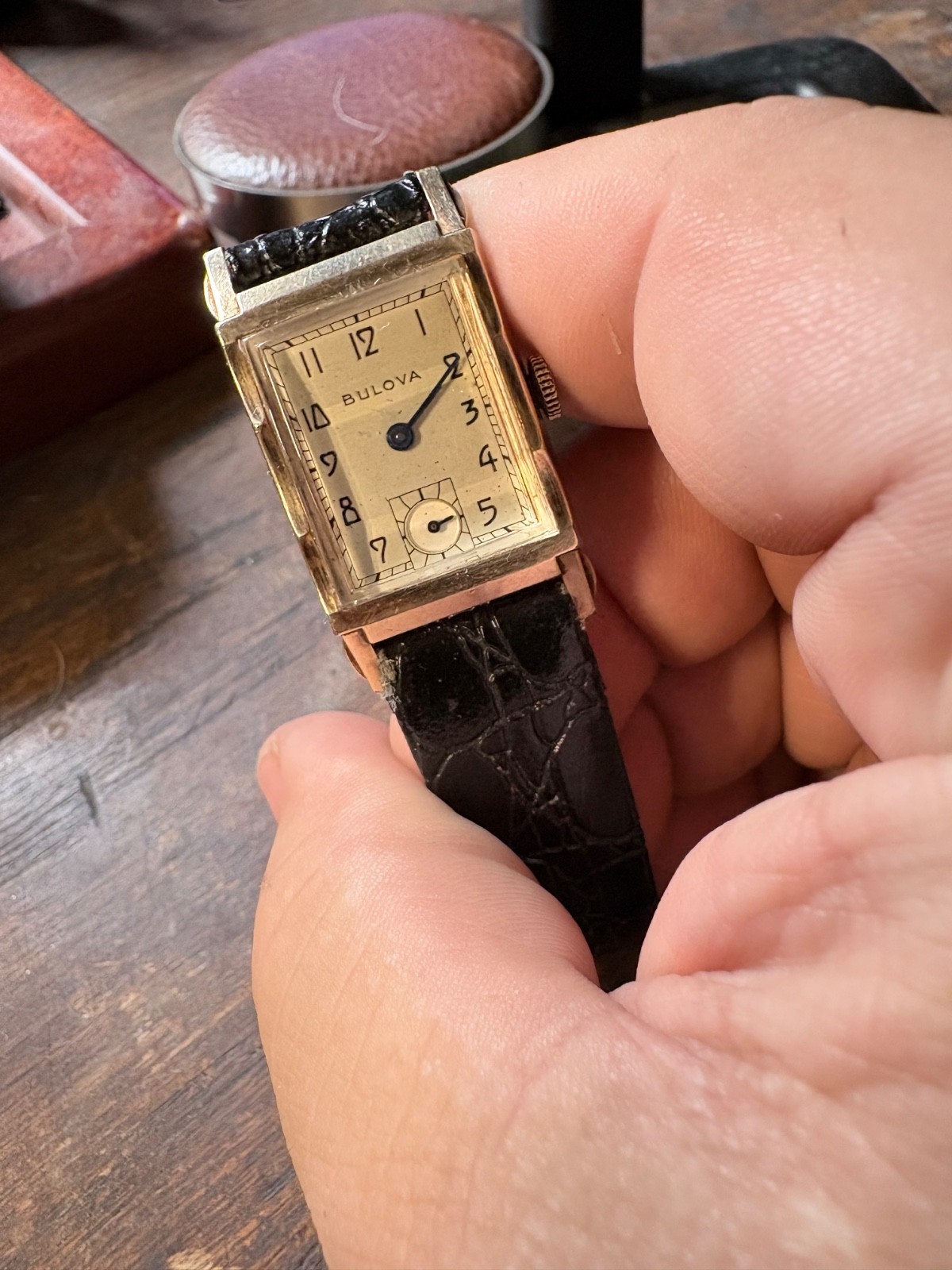 1949 BULOVA Mens Gold Filled «His Excellency» UU 21 Jewels Mechanical Watch RUNS